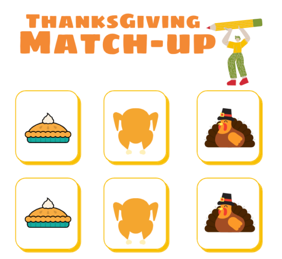 Thanksgiving Match-up Game- Free Printable